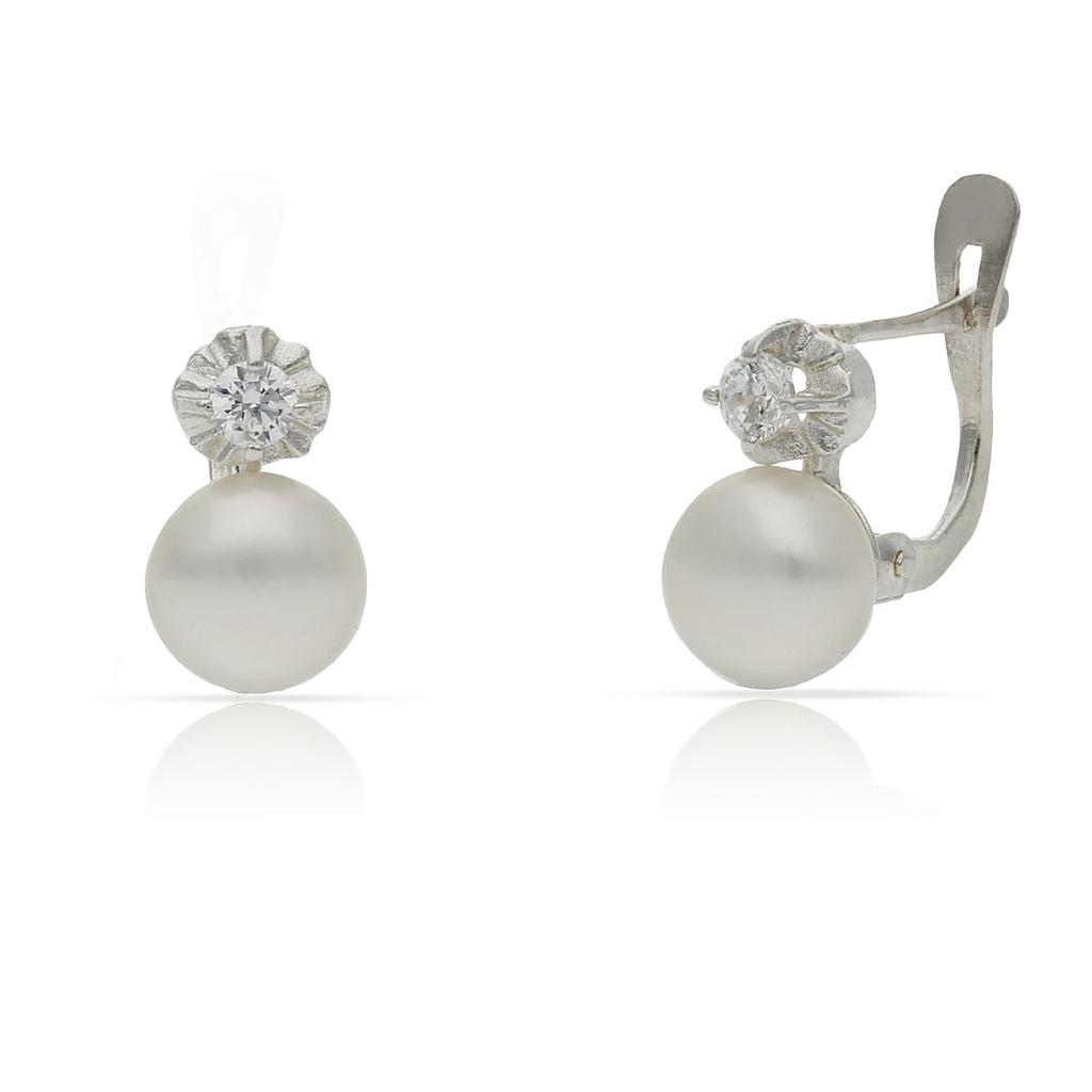 PENDIENTES PLATA 925MM PERLAS