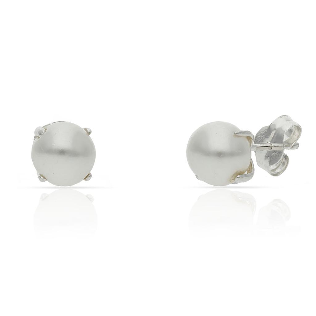 PENDIENTES PLATA 925MM PERLAS - 6MM