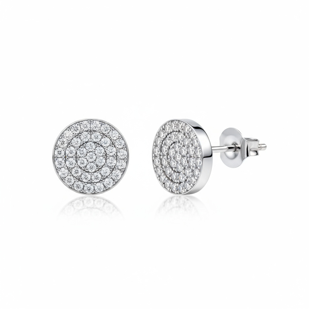 PENDIENTES PLATA 925MM REDONDO CIRCONITAS
