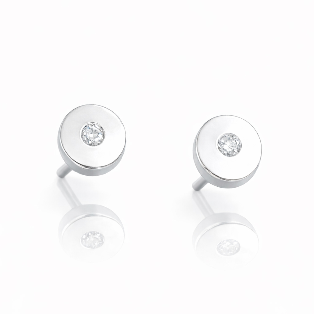 PENDIENTES PLATA 925MM REDONDOS CIRCONITAS - 7MM
