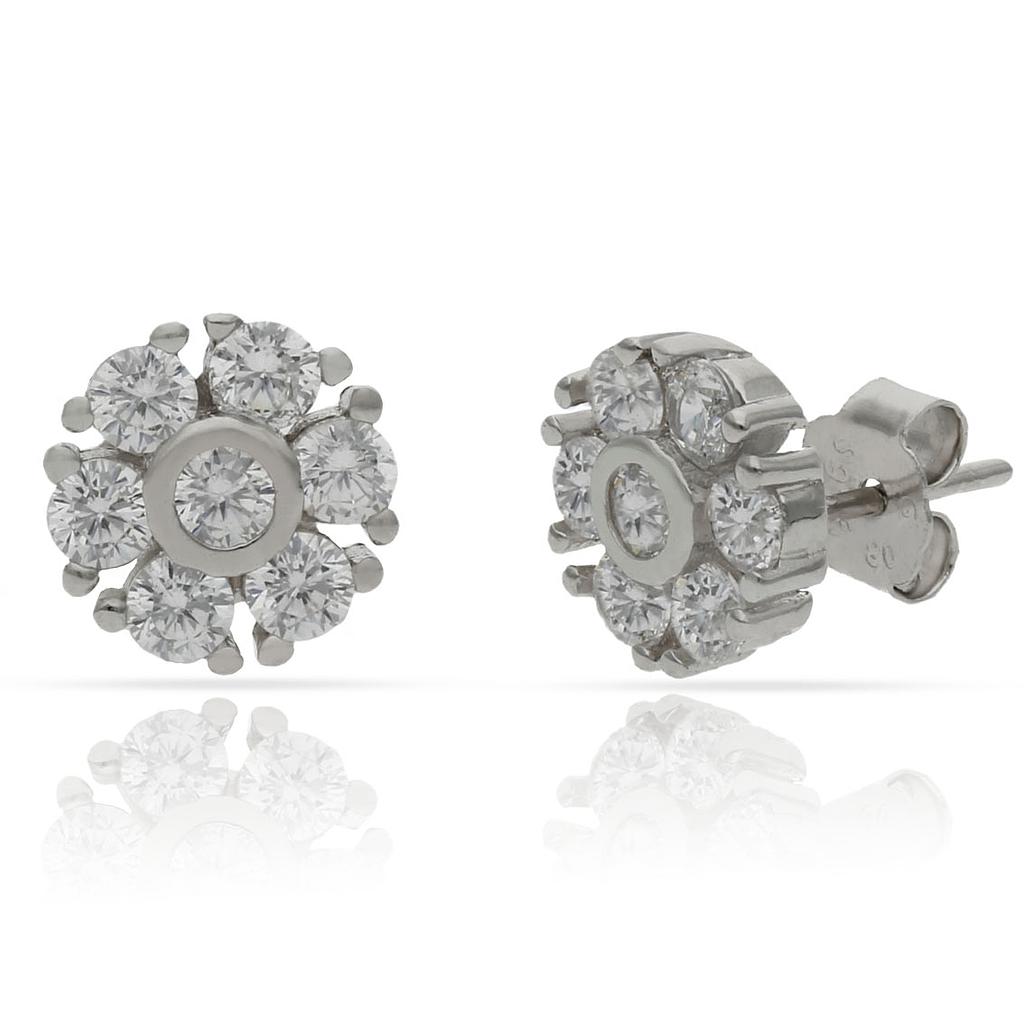PENDIENTES PLATA 925MM ROSETON - 9MM