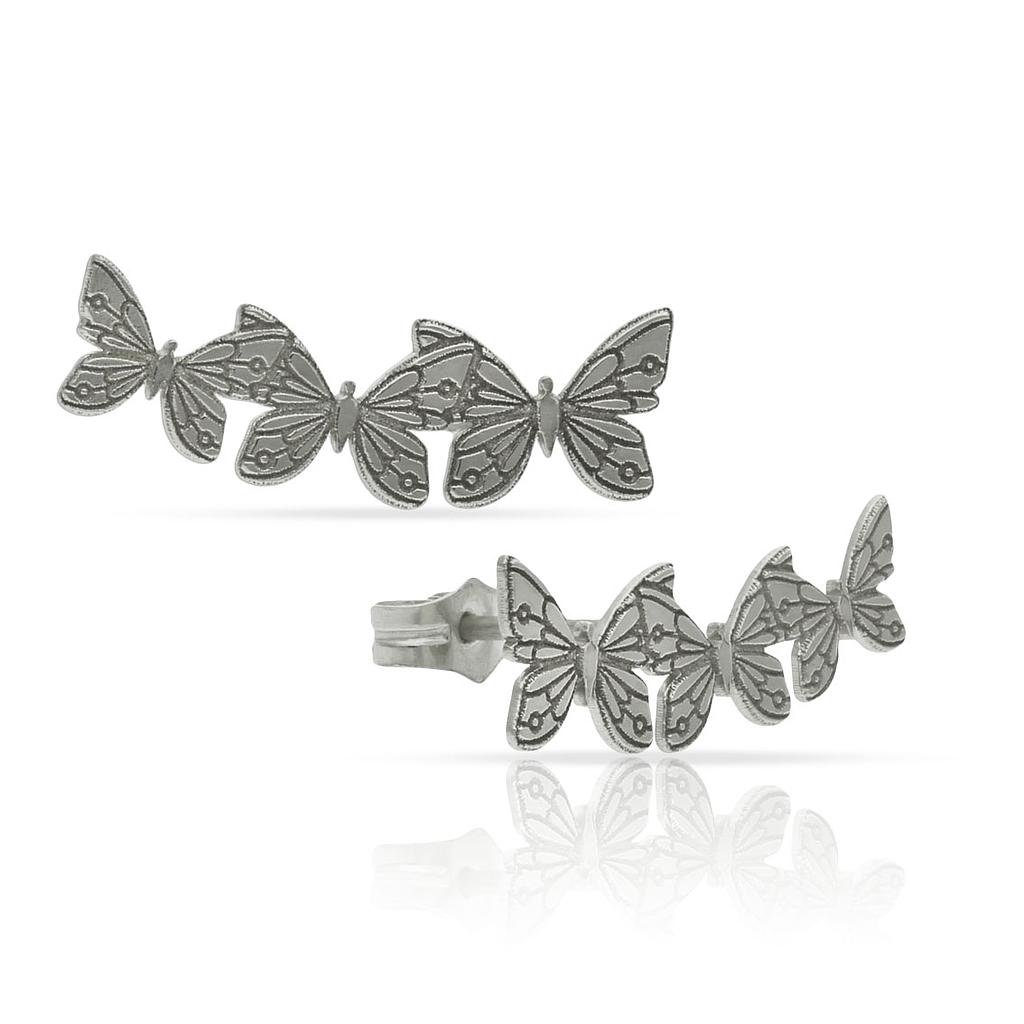 PENDIENTES PLATA 925MM TREPADORES MARIPOSAS
