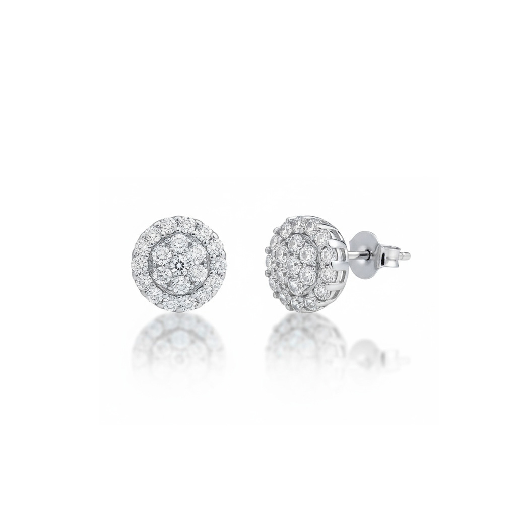 PENDIENTES REDONDO CIRCONITAS PLATA 925MM