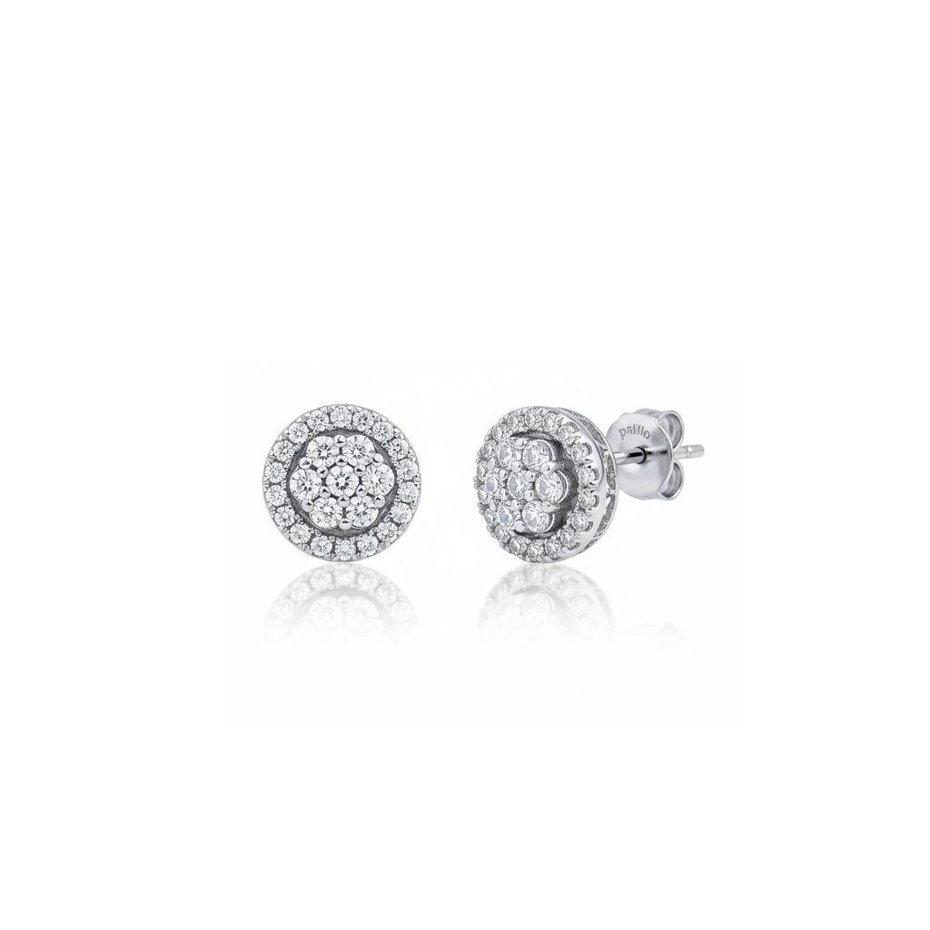 PENDIENTES REDONDO CIRCONITAS PLATA 925MM