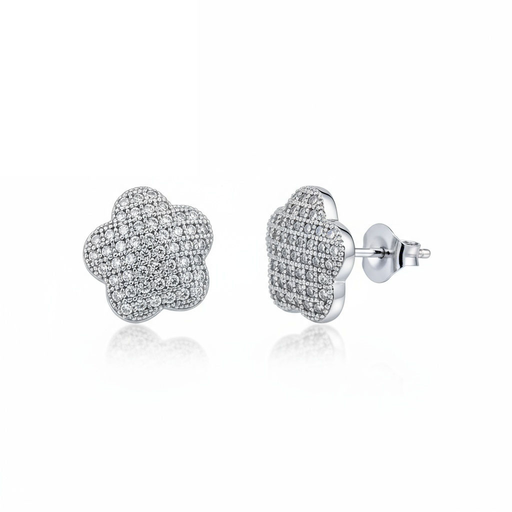 PENDIENTESN ORO BLANCO 18KL DIAMANTES
