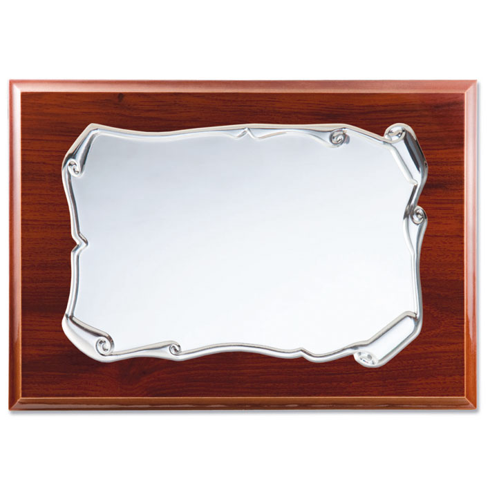 PLACA HOMENAJE ALUMINIO 26X21CM - 22X16CM