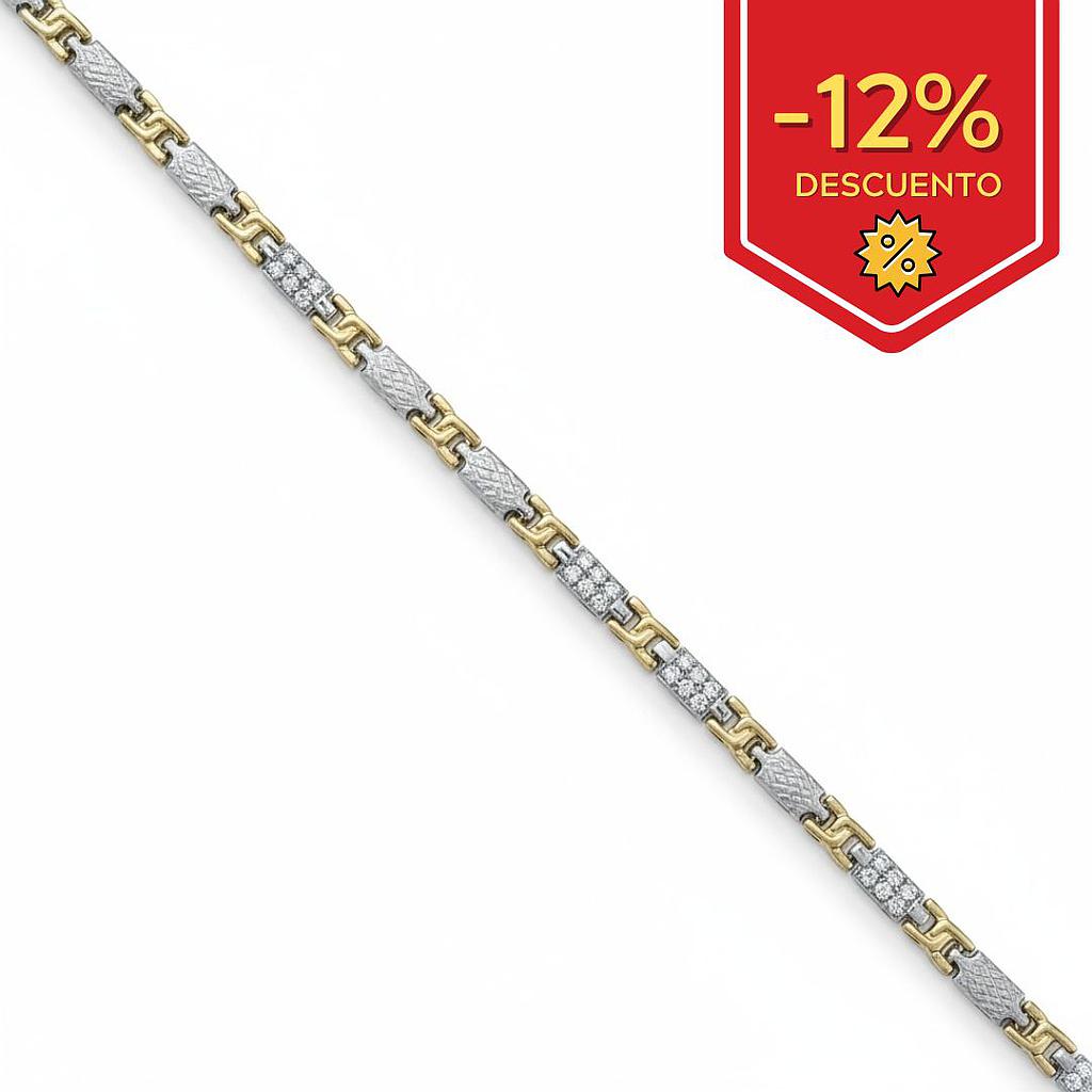 PULSERA BICOLOR ORO 18KL CIRCONITAS