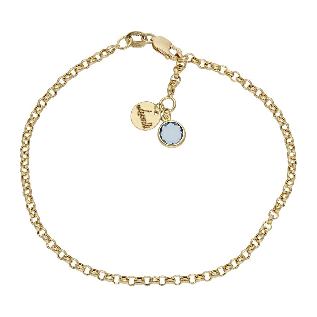 PULSERA MI HISTORIA ORO 18KL  2.50MM - AZUL