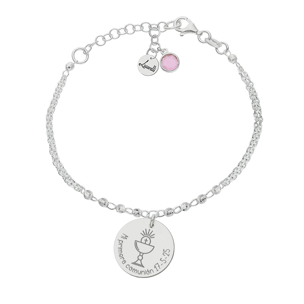 PULSERA MI HISTORIA PLATA 925MM FORZADA + BOLAS - COMUNION