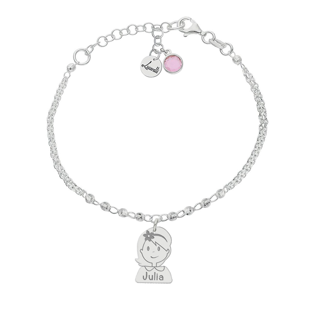 PULSERA MI HISTORIA PLATA 925MM FORZADA + BOLAS - NIÑA COMUNION