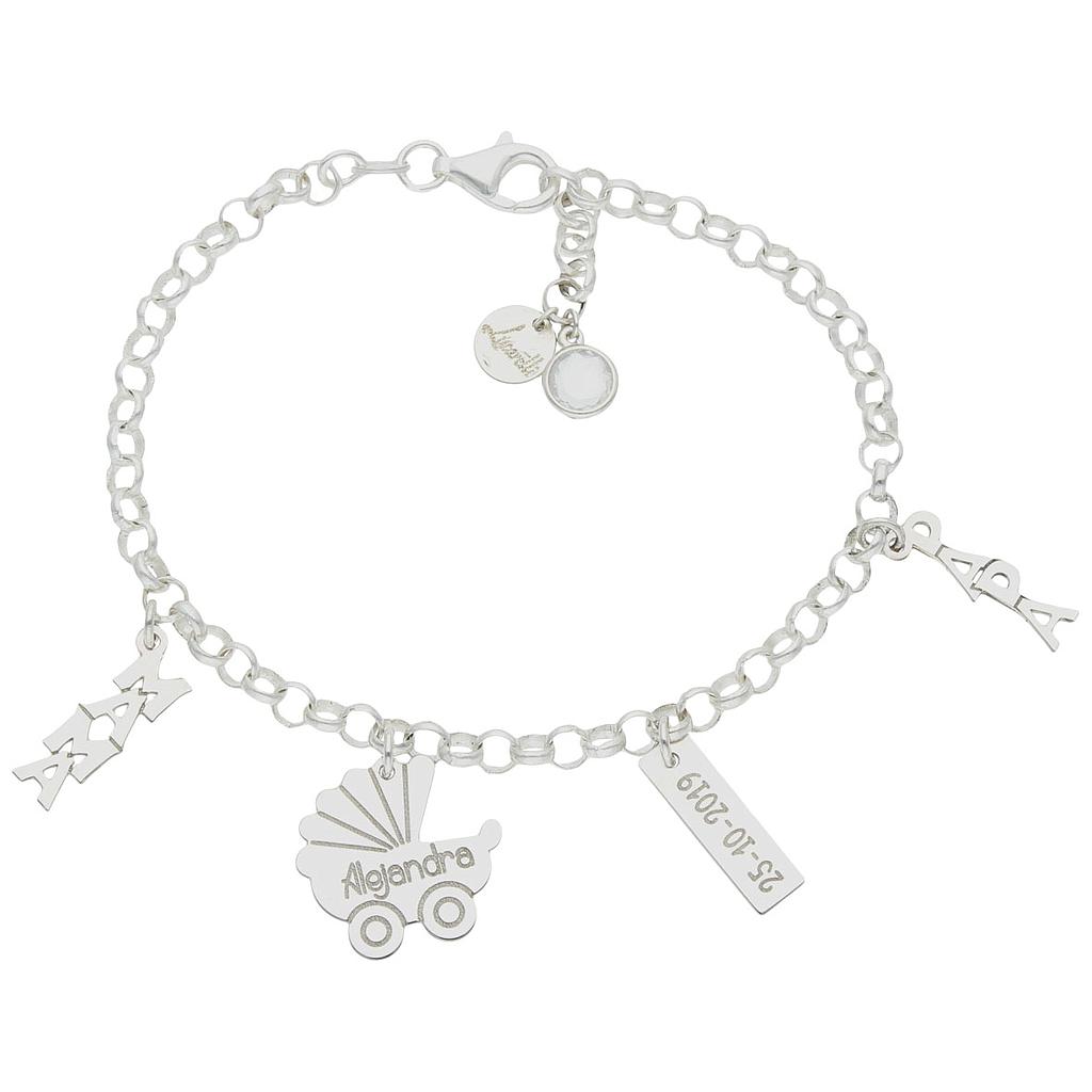 PULSERA MI HISTORIA PLATA 925MM NACIMIENTO