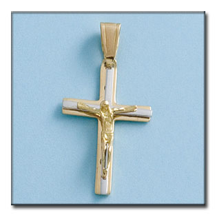 CRUZ CRISTO ORO 18KL BICOLOR