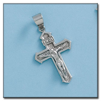 CRUZ CRISTO ORO BLANCO DE 18KL