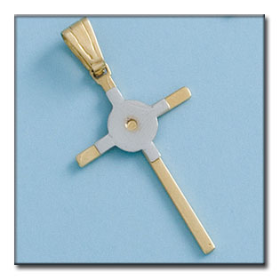 CRUZ EN ORO DE 18KL BICOLOR - 21X34MM