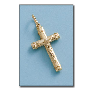 CRUZ EN ORO DE 18KL CON CRISTO - 16X29MM