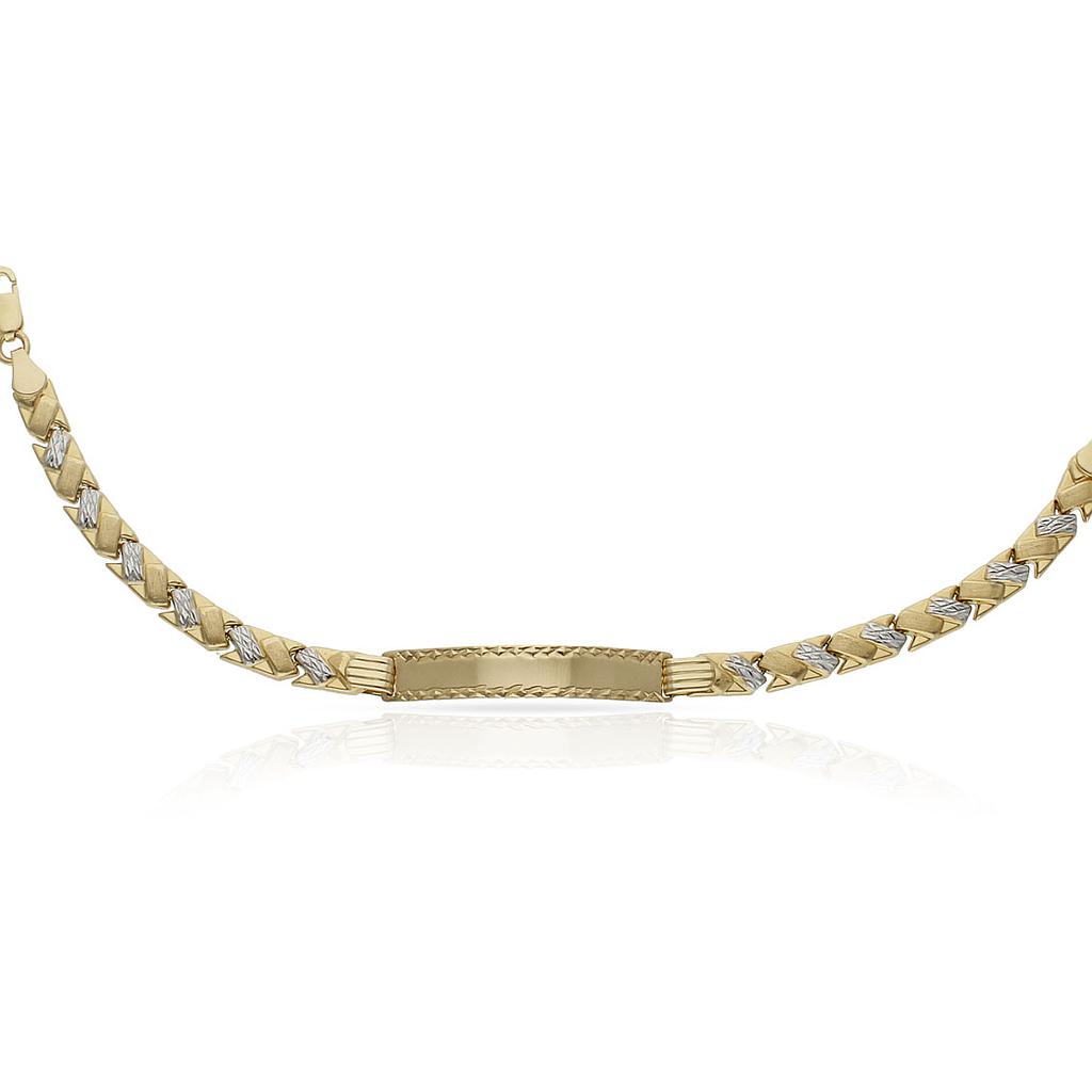 PULSERA ORO 18KL BICOLOR PLACA