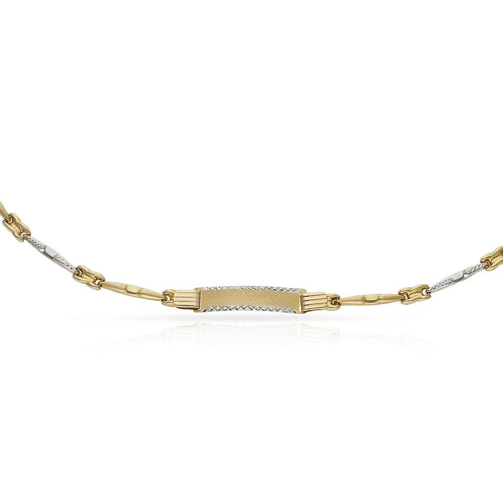 PULSERA ORO 18KL BICOLOR PLACA