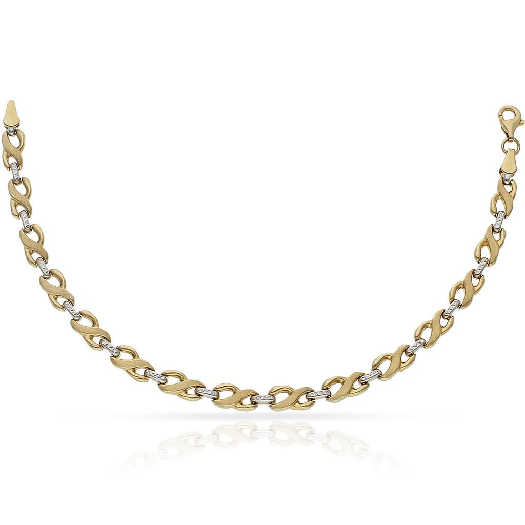 PULSERA ORO 18KL BICOLOR TROQUELADA