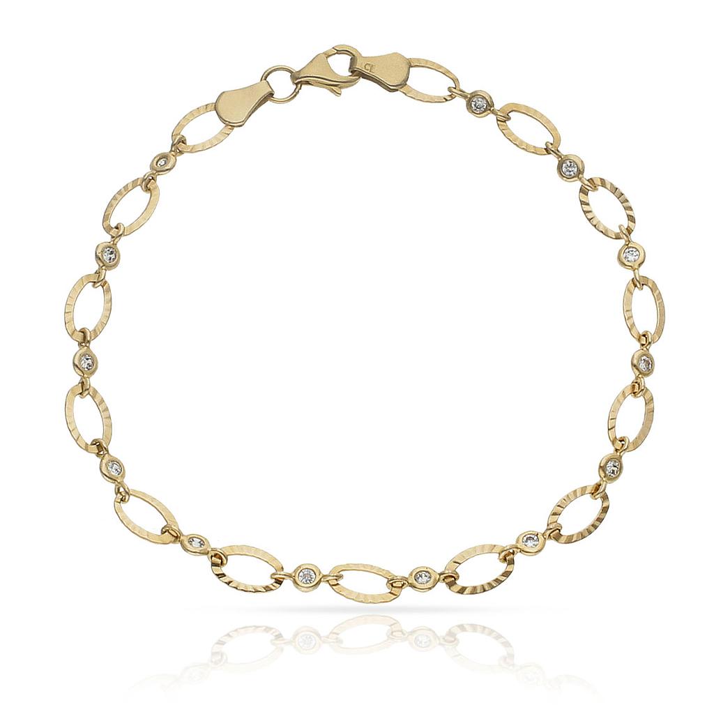PULSERA ORO 18KL CIRCONITAS TROQUELADA