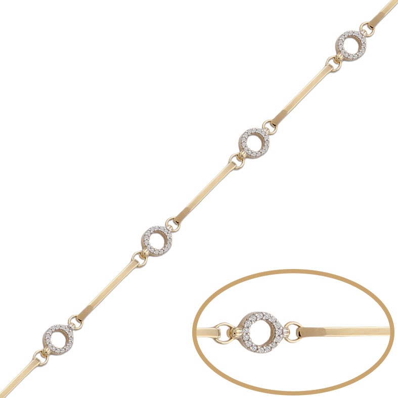 PULSERA ORO 18KL CIRCULOS CIRCONITAS