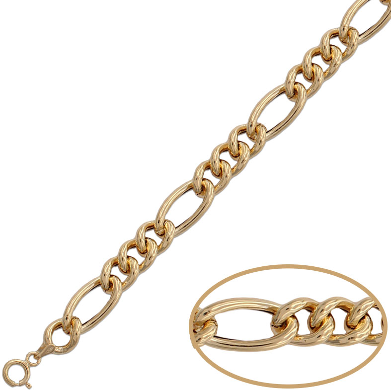 PULSERA ORO 18KL HUECA 3x1 - 8.50MM