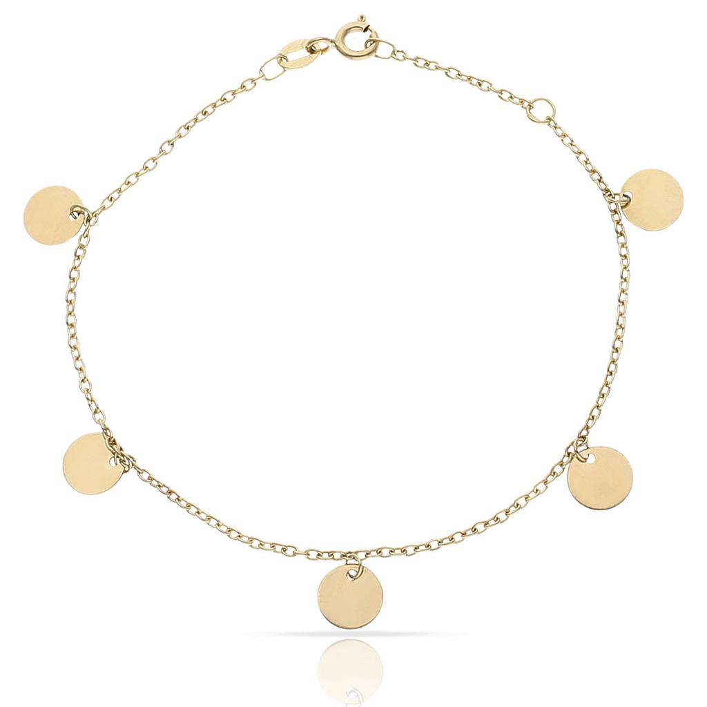 PULSERA ORO 18KL MINI CHARMS CIRCULOS