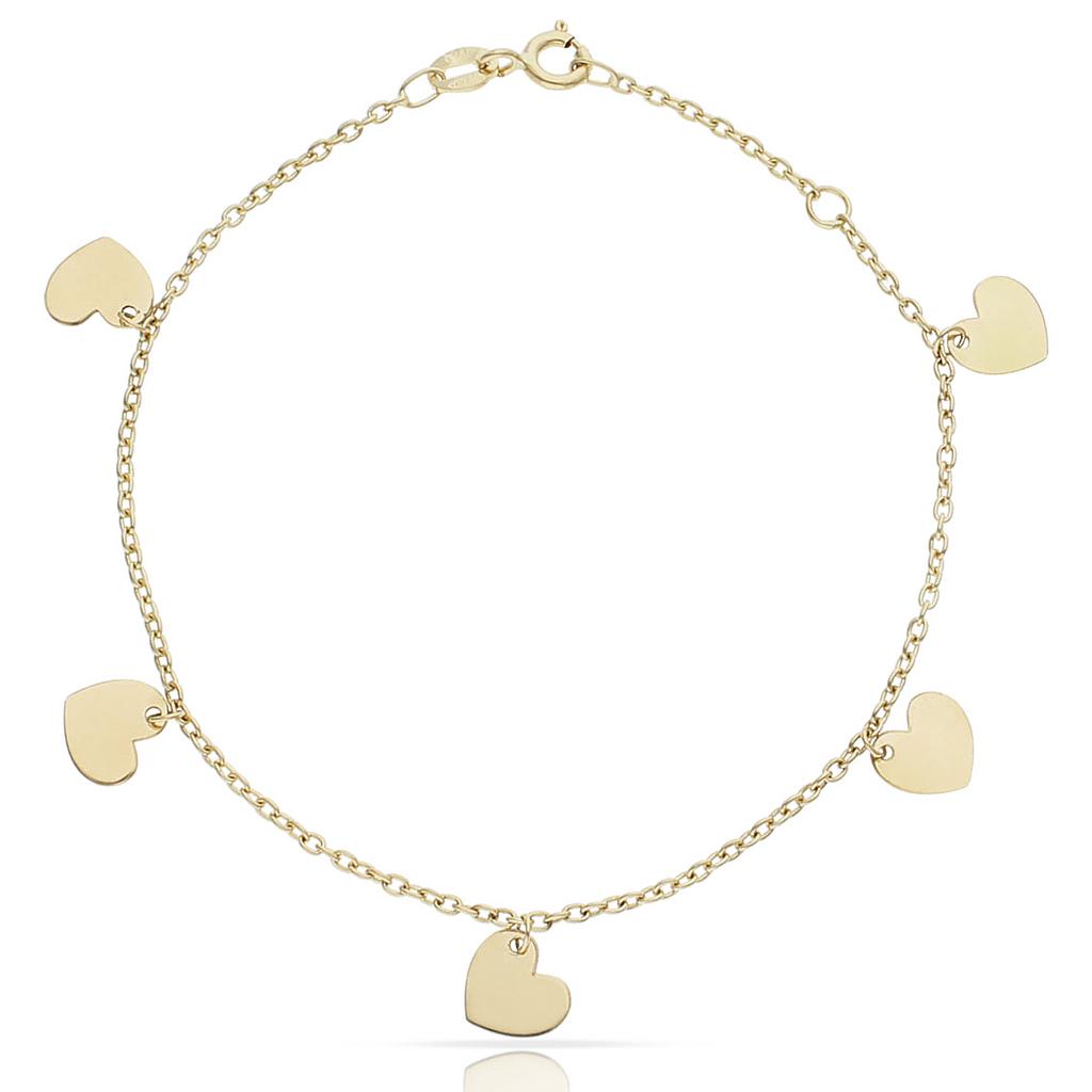 PULSERA ORO 18KL MINI CHARMS CORAZONES