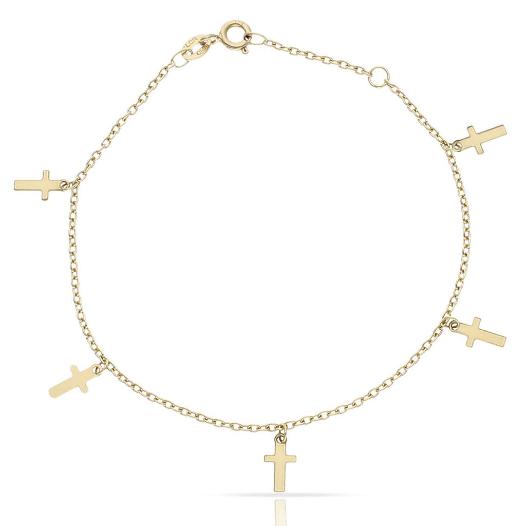 PULSERA ORO 18KL MINI CHARMS CRUCES