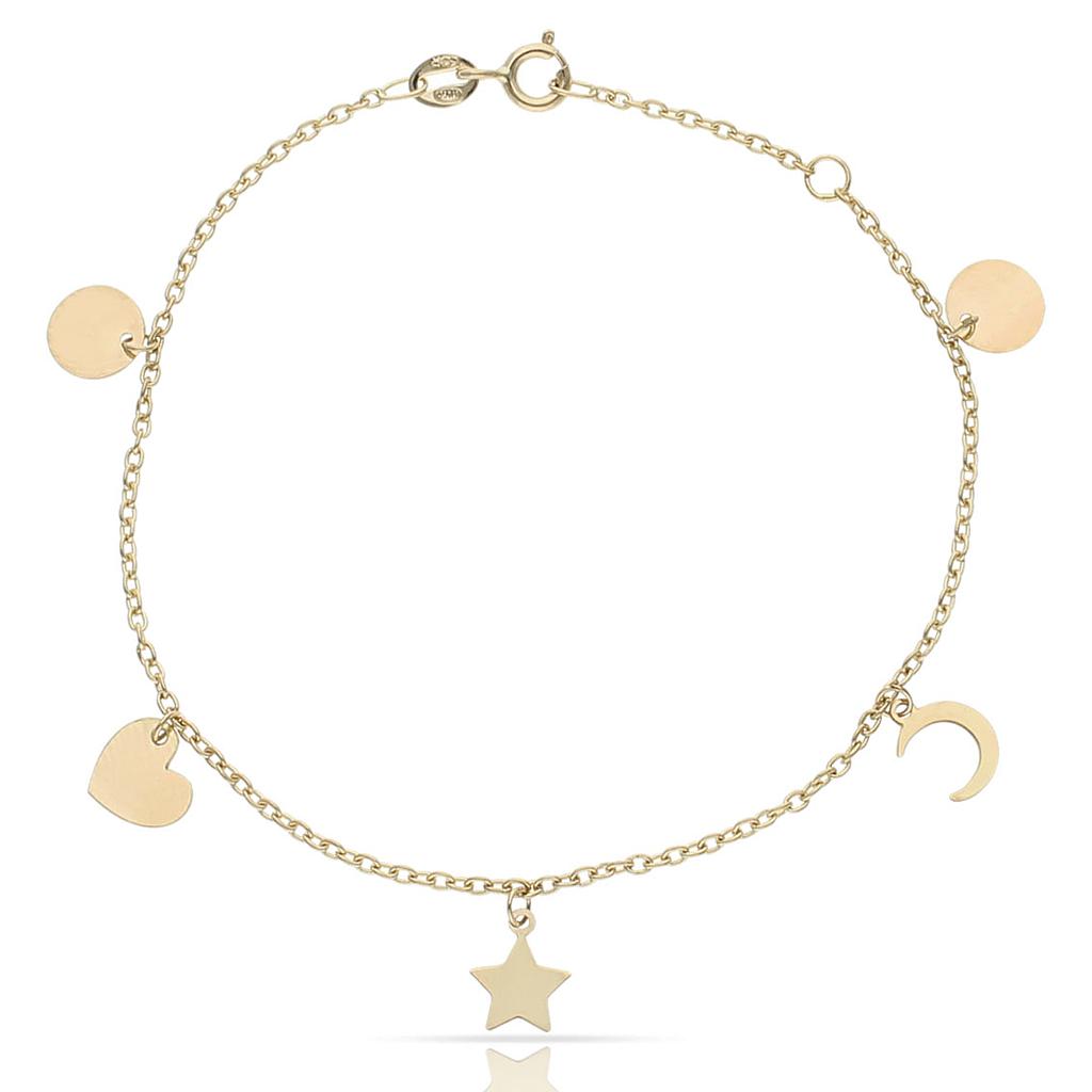 PULSERA ORO 18KL MINI CHARMS MIX