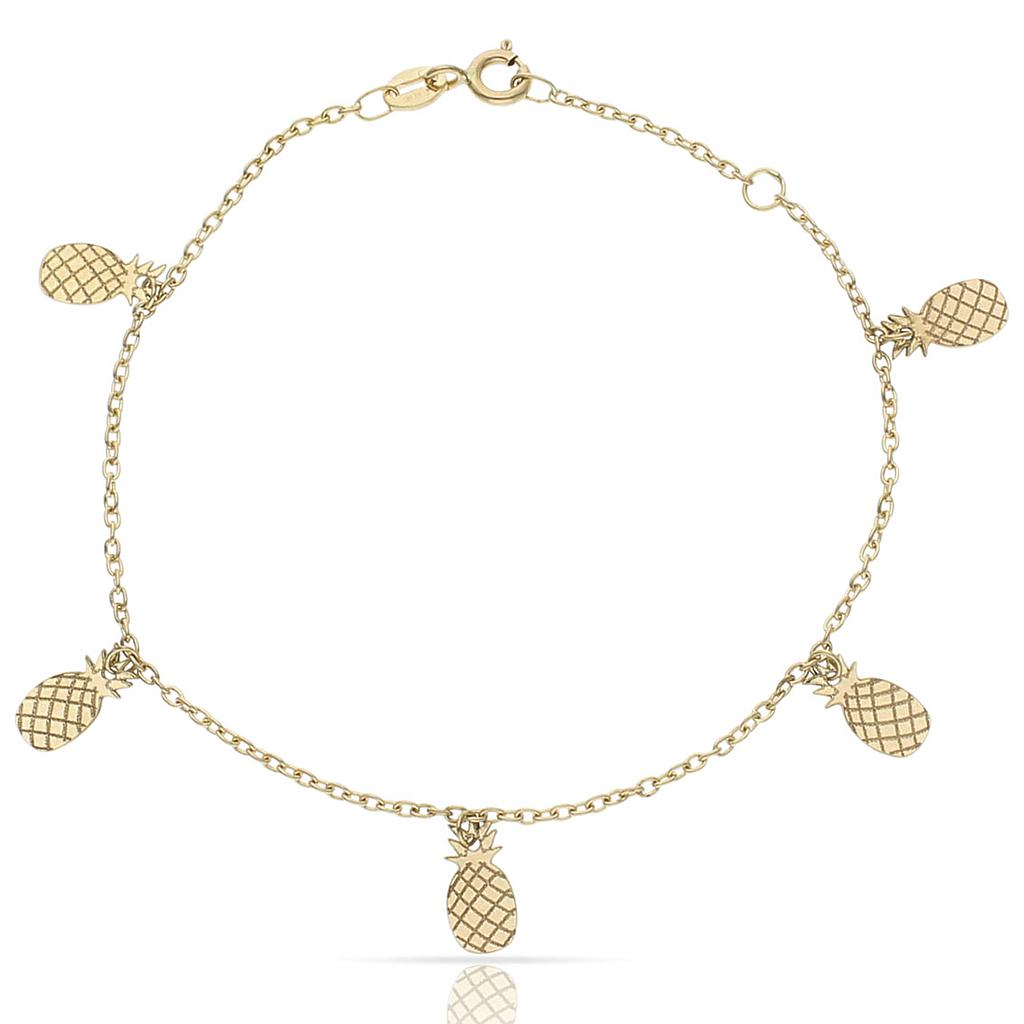 PULSERA ORO 18KL MINI CHARMS PIÑAS