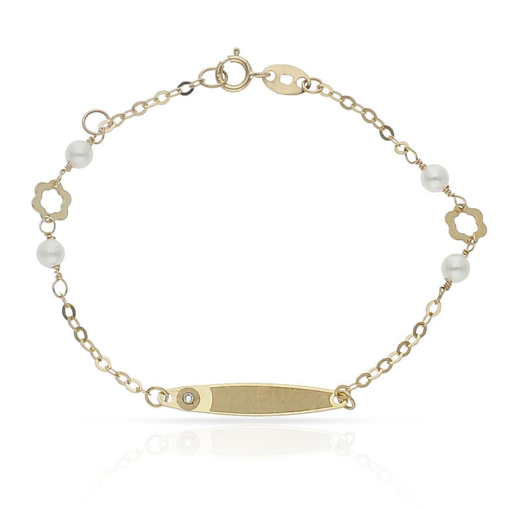 PULSERA ORO 18KL PERLA Y CIRCONITA