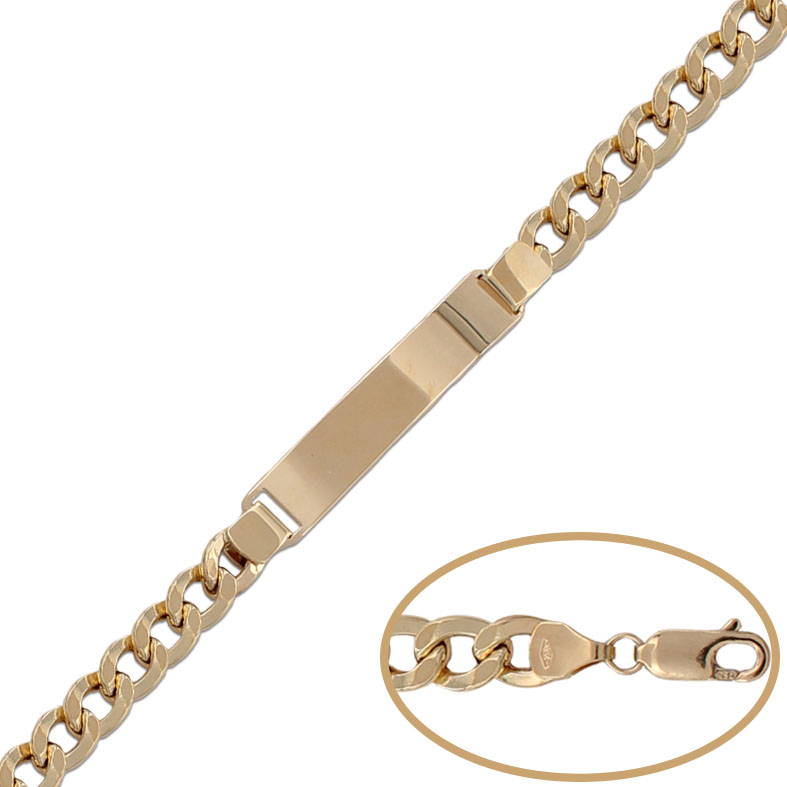 PULSERA ORO 18KL PLACA BARBADA - 6.50MM