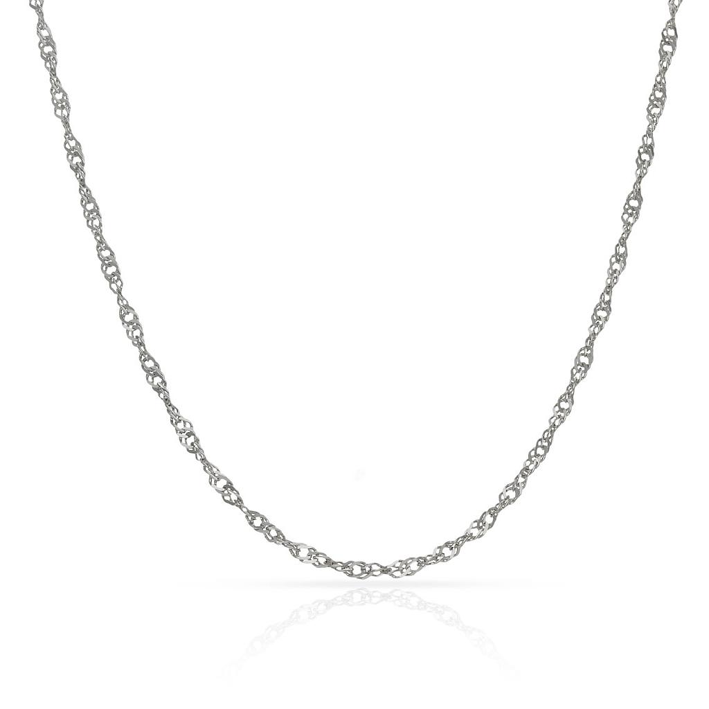 CADENA ORO BLANCO 18KL SINGAPUR -  2MM