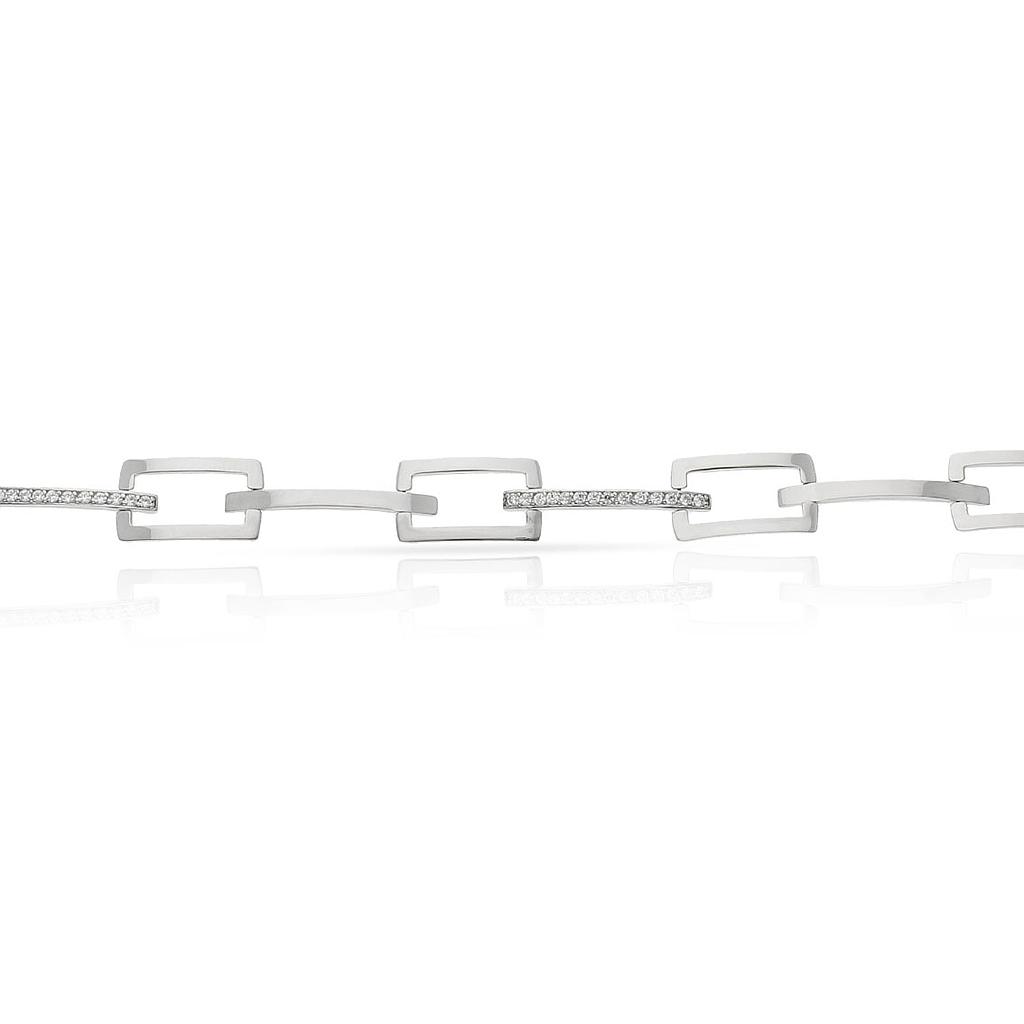 PULSERA ORO BLANCO 18KL CIRCONITAS