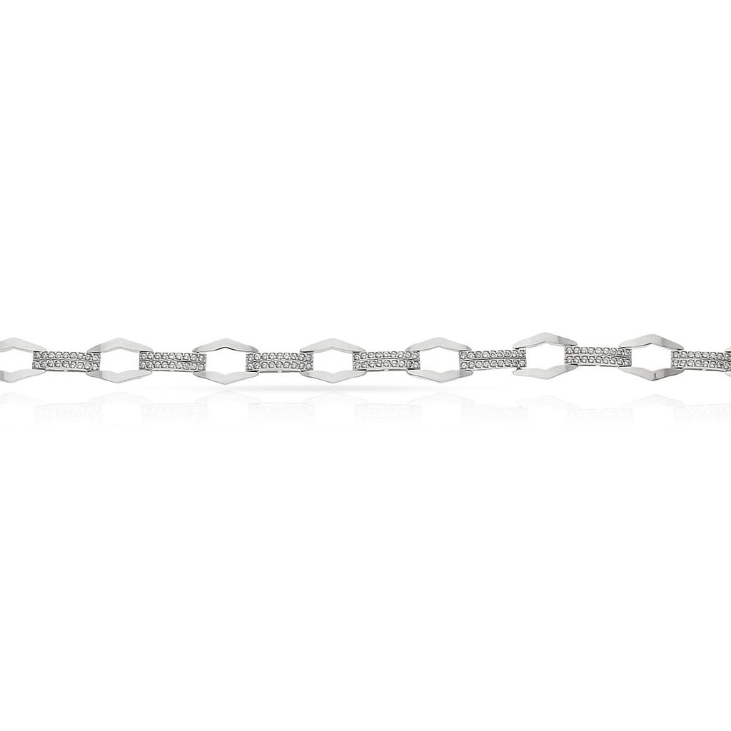 PULSERA ORO BLANCO 18KL CIRCONITAS