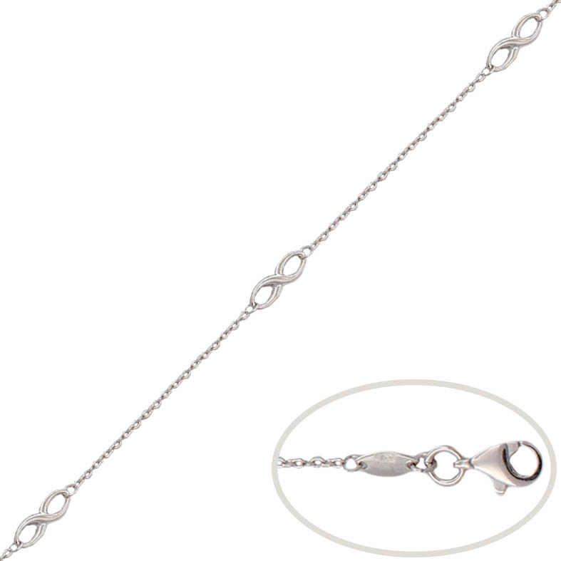 PULSERA ORO BLANCO 18KL INFINITOS