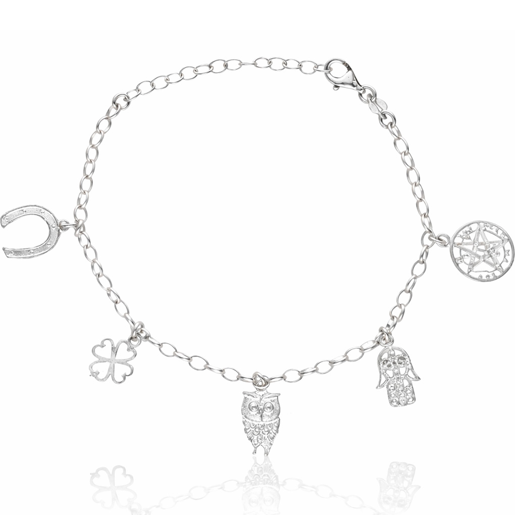 PULSERA PLATA 925MM AMULETOS