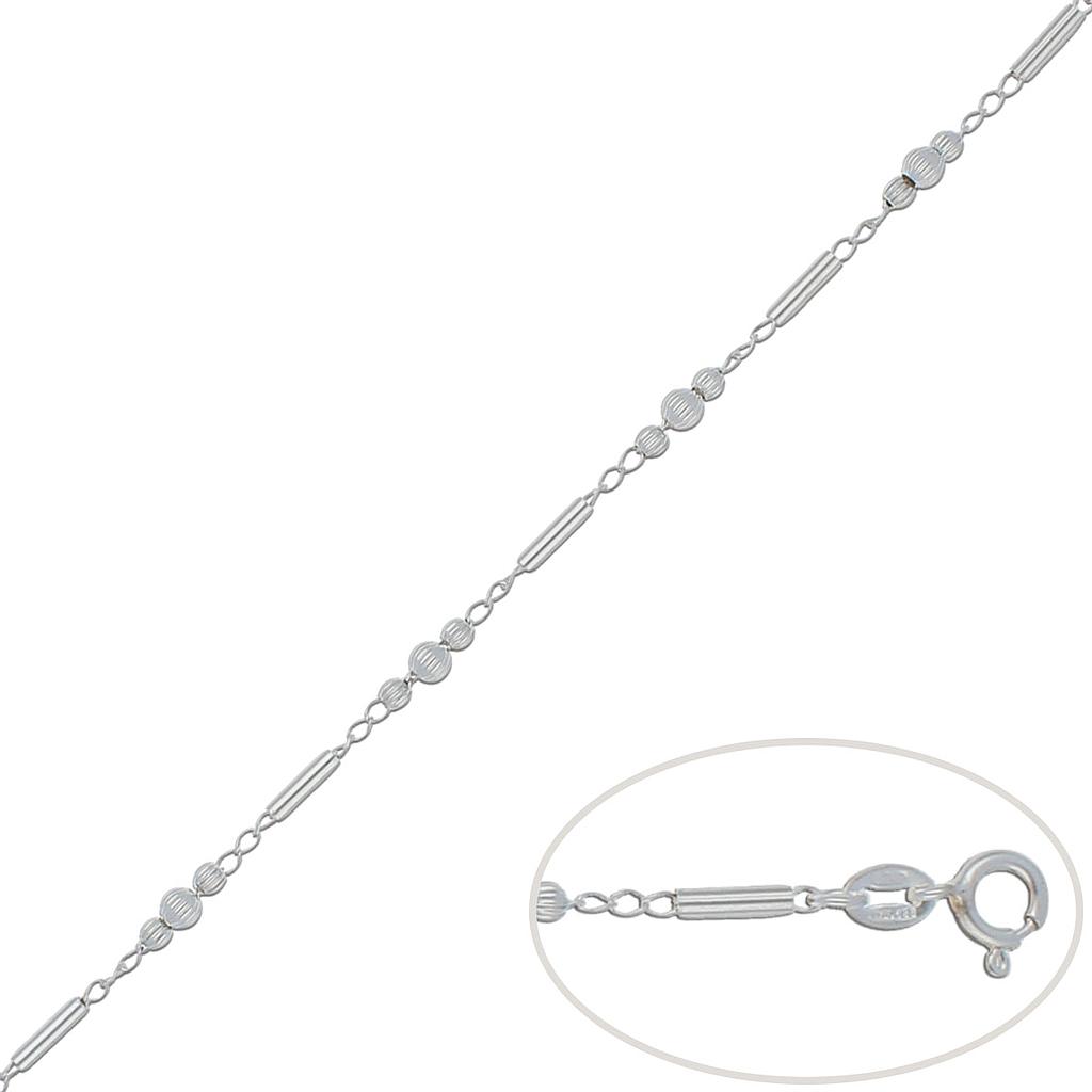 PULSERA PLATA 925MM BOLAS + BARRAS