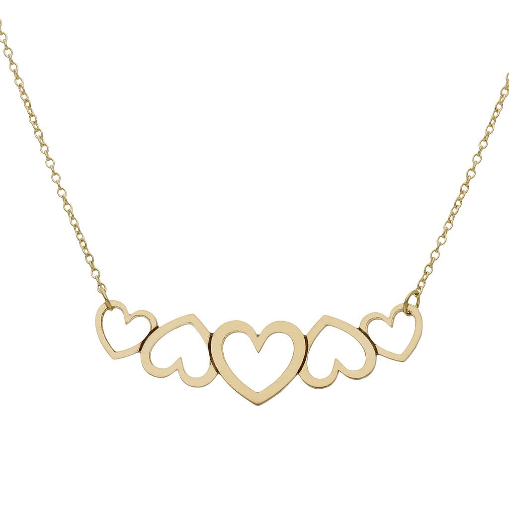 GARGANTILLA CORAZONES ORO 18KL