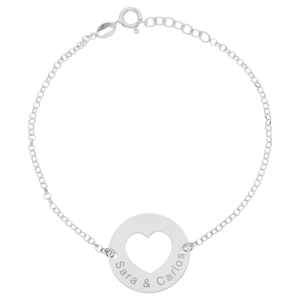 PULSERA PLATA 925MM CORAZON - 18MM