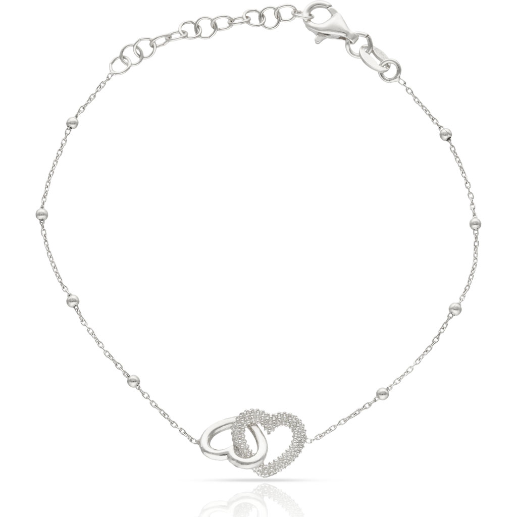 PULSERA PLATA 925MM CORAZONES ENTRELAZADOS
