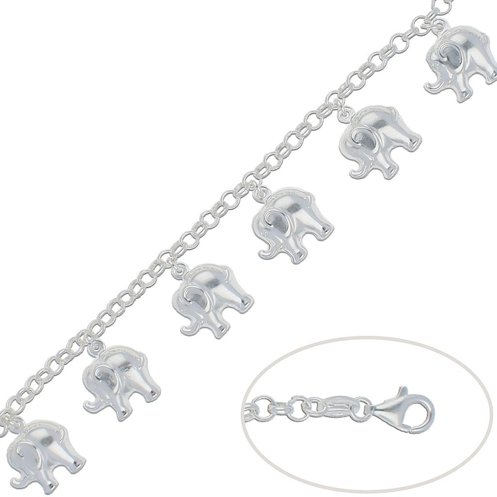 PULSERA PLATA 925MM ELEFANTES