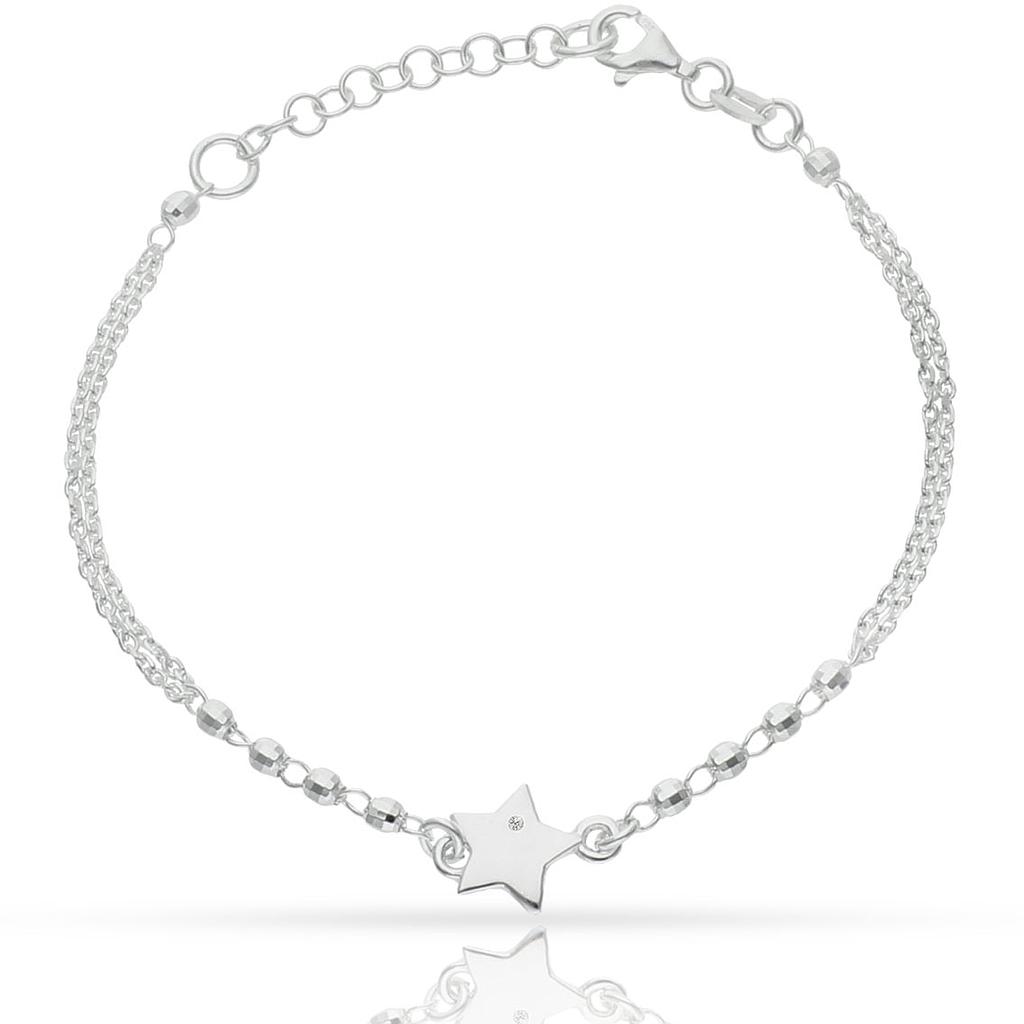PULSERA PLATA 925MM ESTRELLA + BOLAS