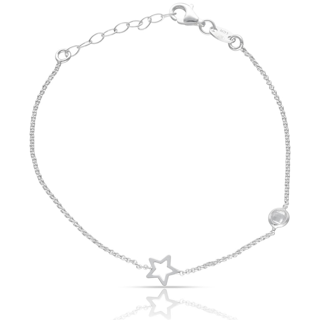 PULSERA PLATA 925MM ESTRELLA + CIRCONITA