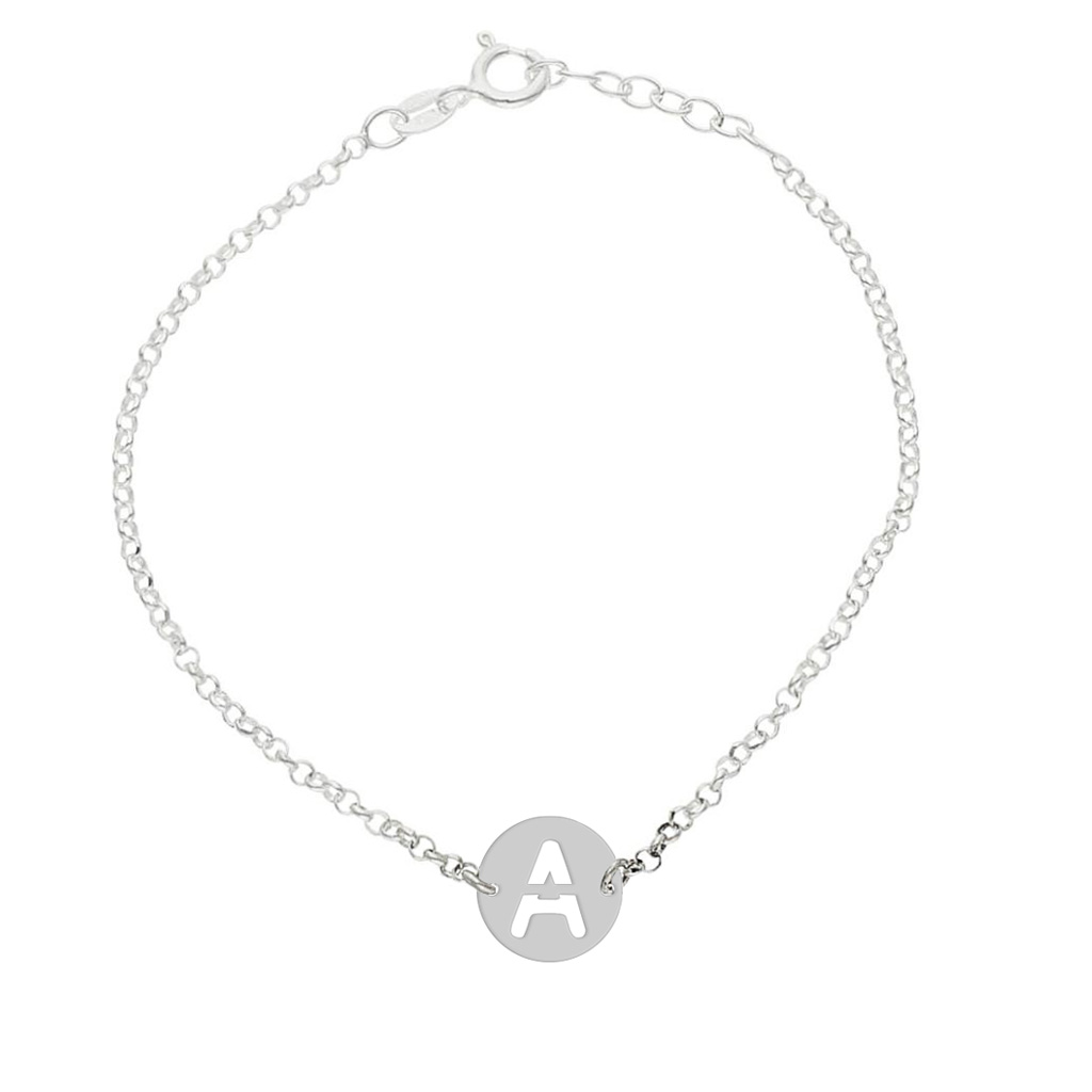 PULSERA PLATA 925MM LETRA CALADA - 10MM