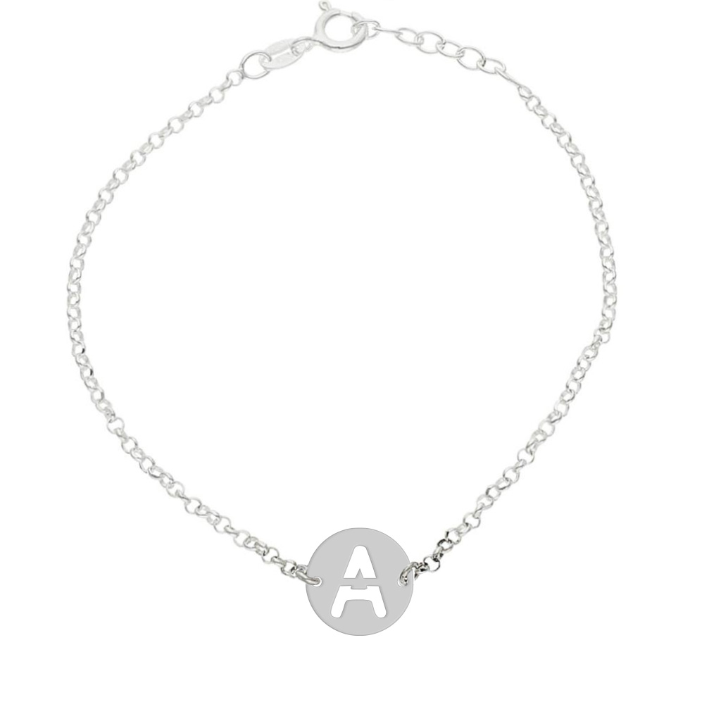 PULSERA PLATA 925MM LETRA CALADA - 12MM