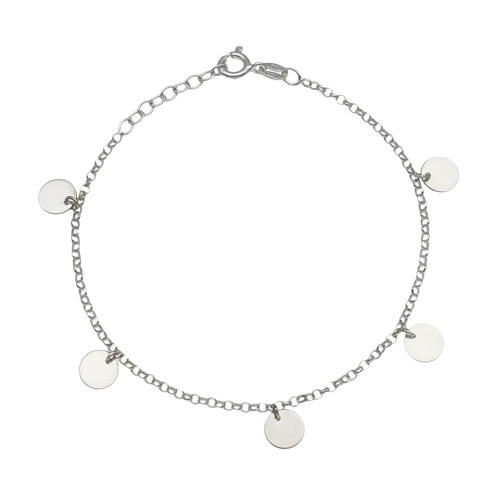 PULSERA PLATA 925MM MINI CHARMS CIRCULOS