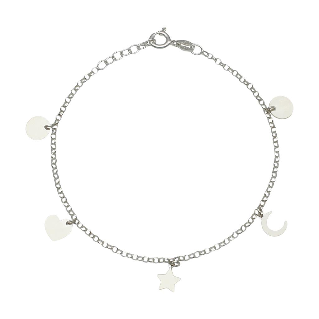 PULSERA PLATA 925MM MINI CHARMS MIX