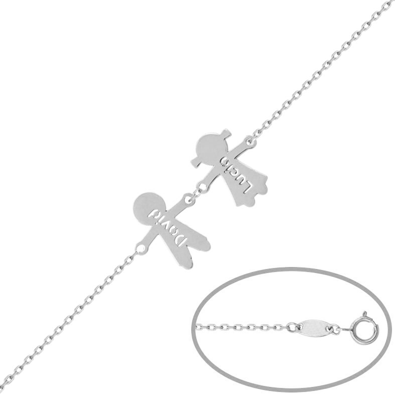 PULSERA PLATA 925MM NOMBRE NIÑA + NIÑO