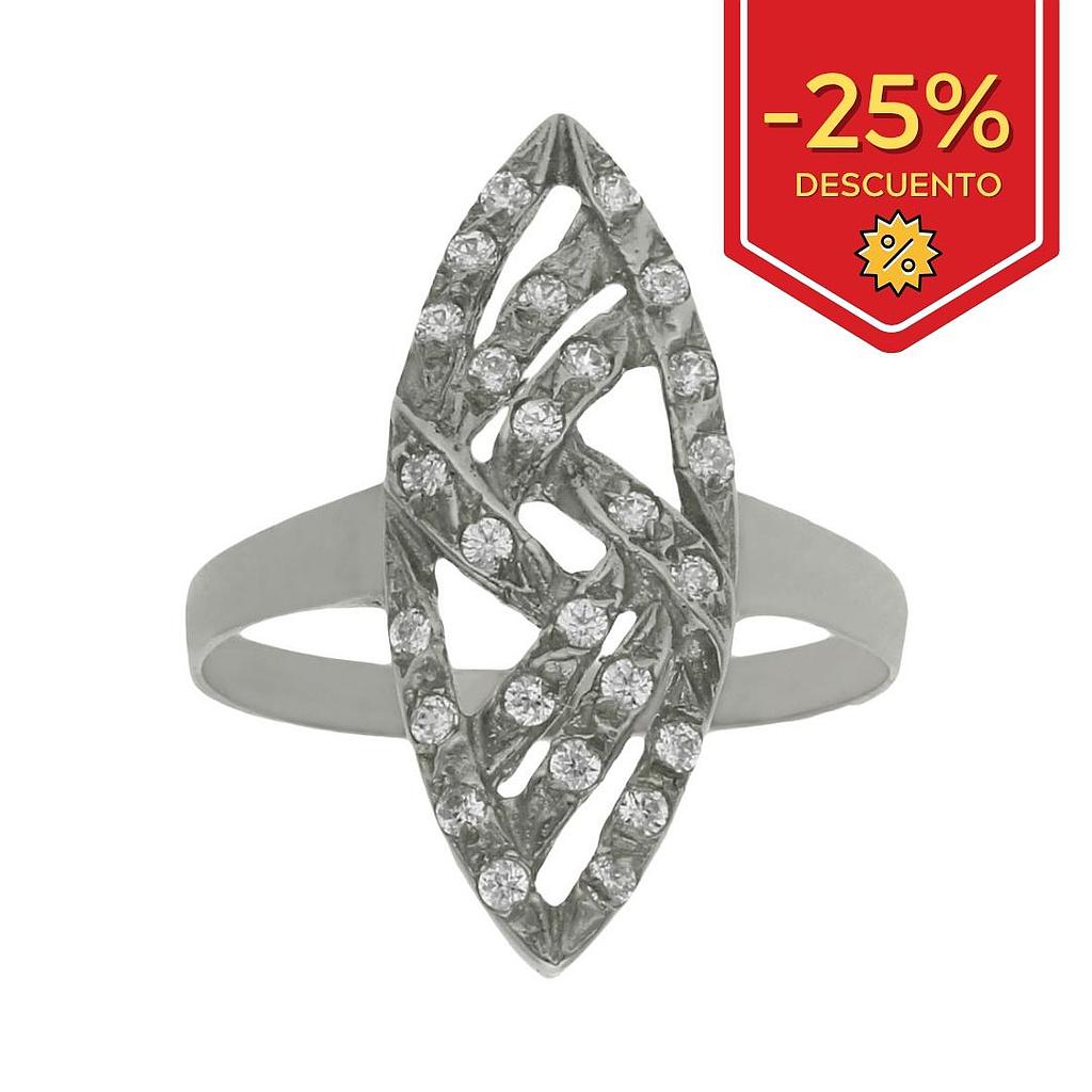 SORTIJA LANZADERA ORO BLANCO 18KL CIRCONITAS